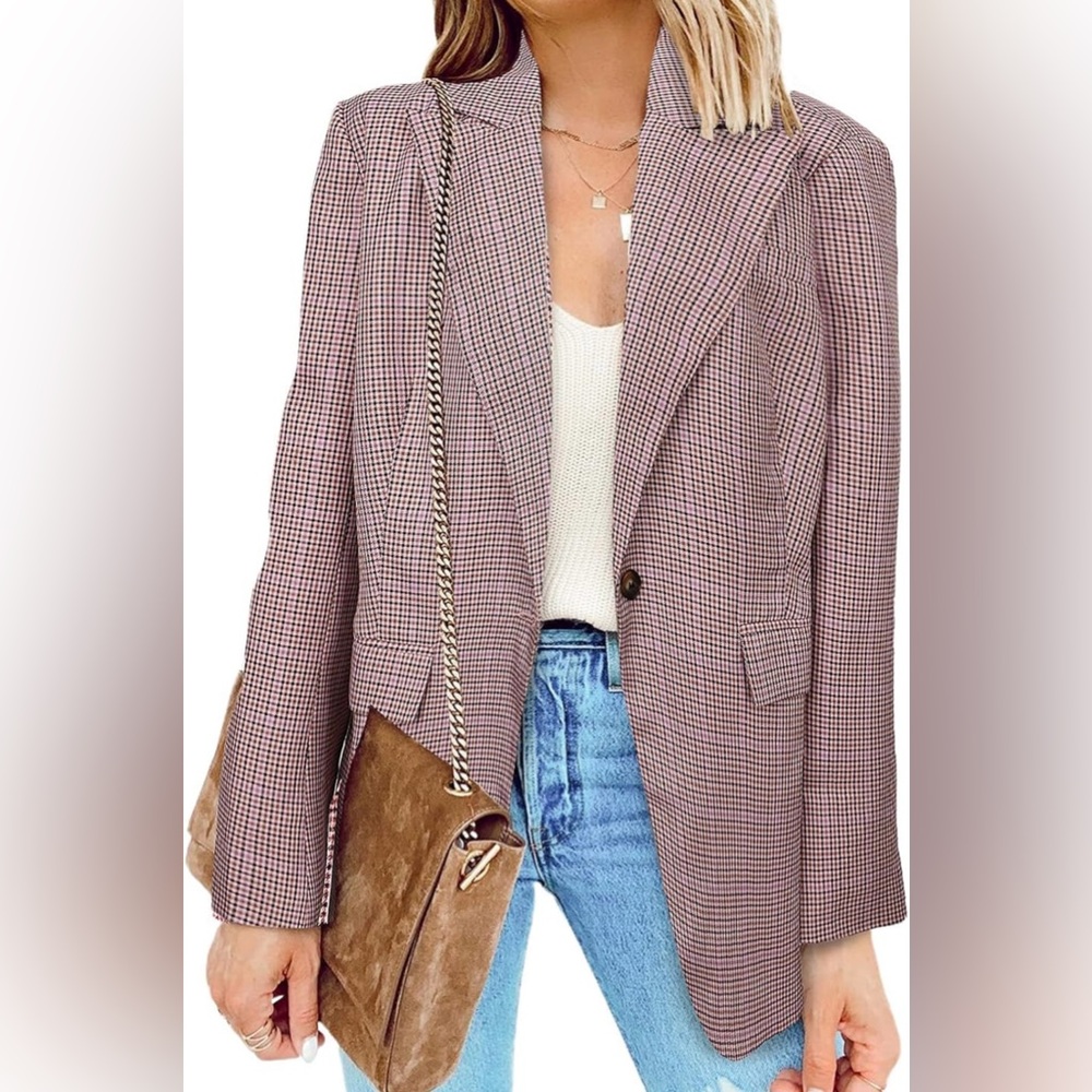 NWOT Asvivid Retro Notch Lapel One Button Blazer